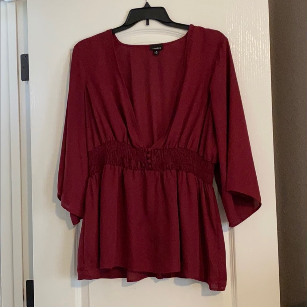 Burgundy top